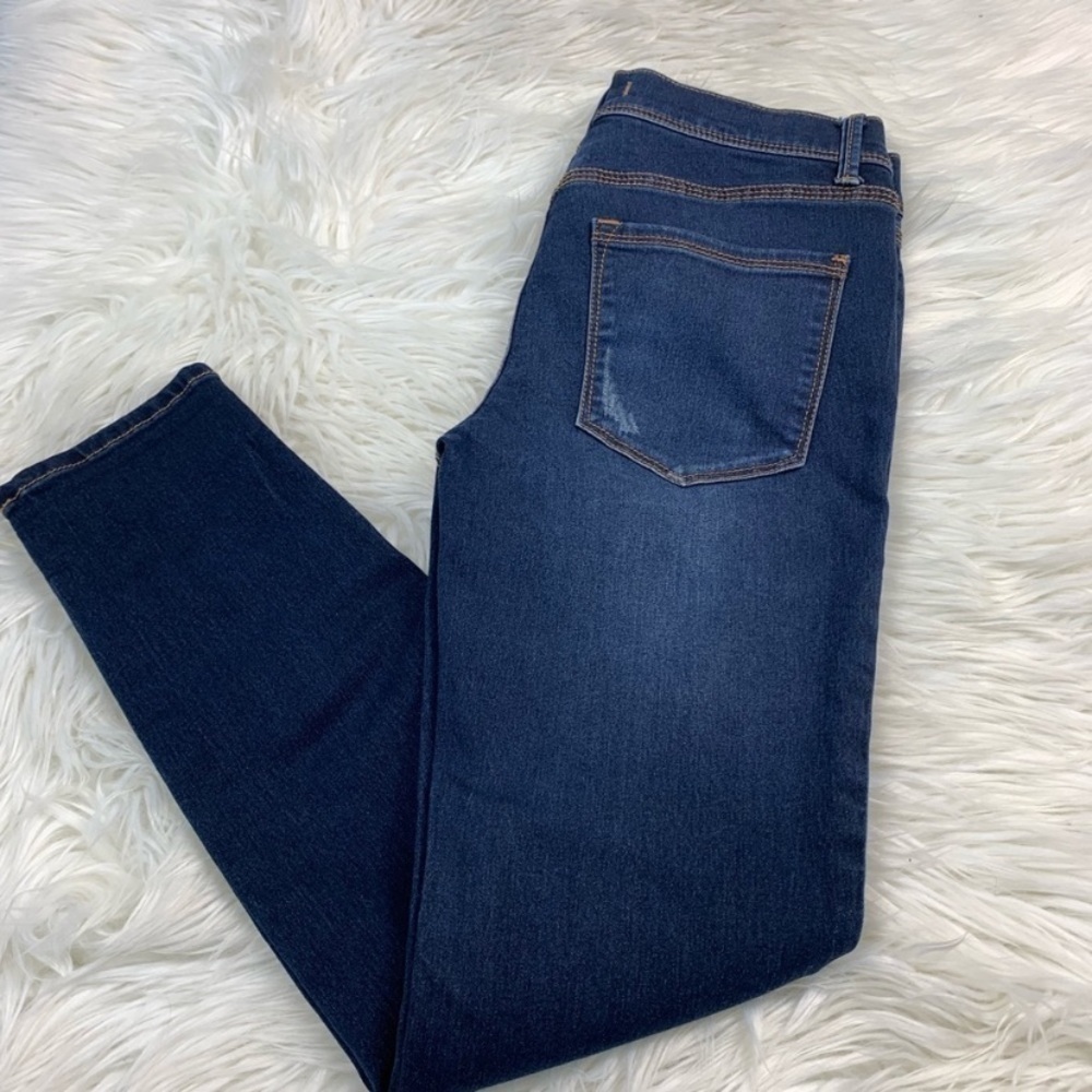 FREE People Skinny Jeans Dark Wash Whiskering 26